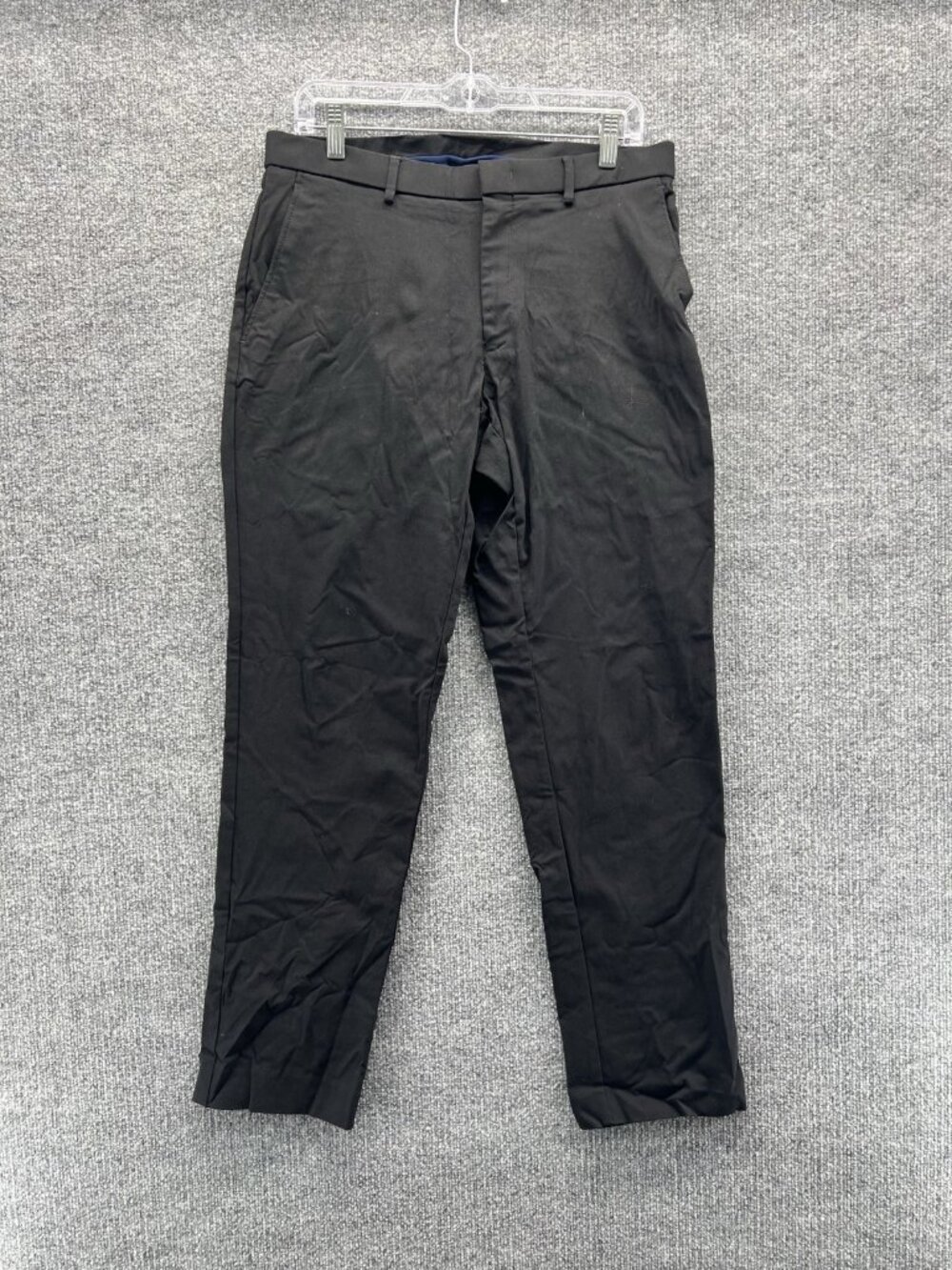 Tommy Hilfiger Dress Pants Men 32x32 Black Slim Stretch Flat Front Straight